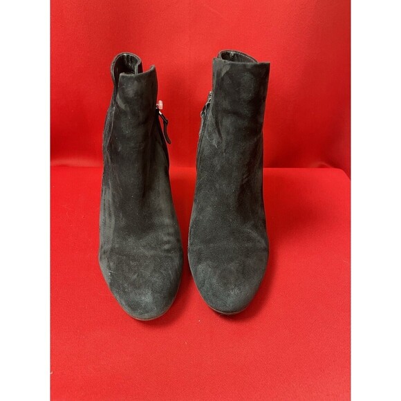 Sam Edelman Women’s Black Leather Zip Ankle Booties Suede Heel Boots size 8.5 - Picture 2 of 6